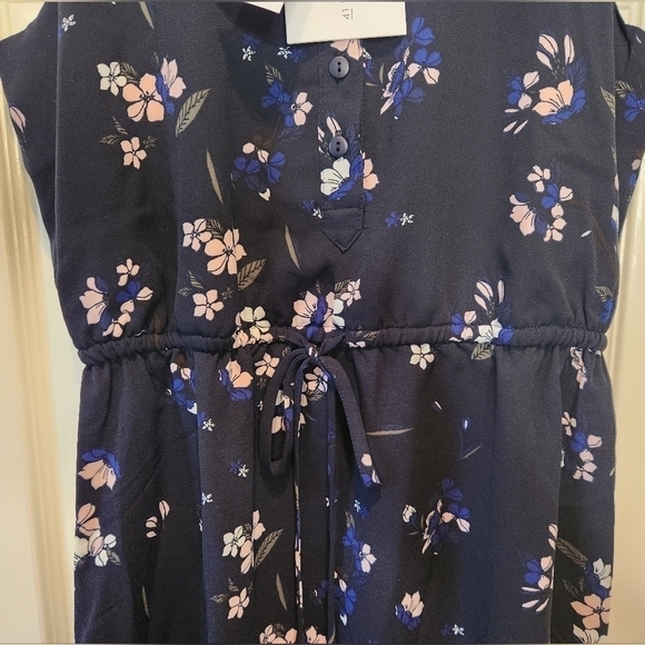 41 Hawthorn Sleeveless Split V-Neck Dark Navy Floral Dress Size Small - Picture 8 of 12